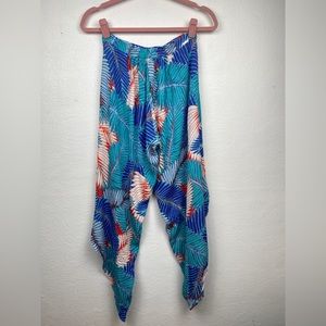 Raisins Swimwear NWT Wide Leg Pull-On Pants Cover up Tropical Womens size S